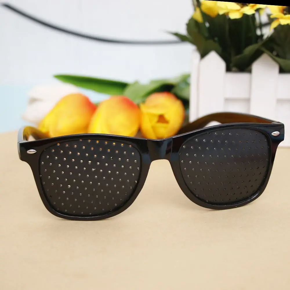 Fashion Relieve Pinhole Glasses Men Corrective Anti-Fatigue Myopia Glasses Reading Black Frame Protector Eyesight Improve Vision