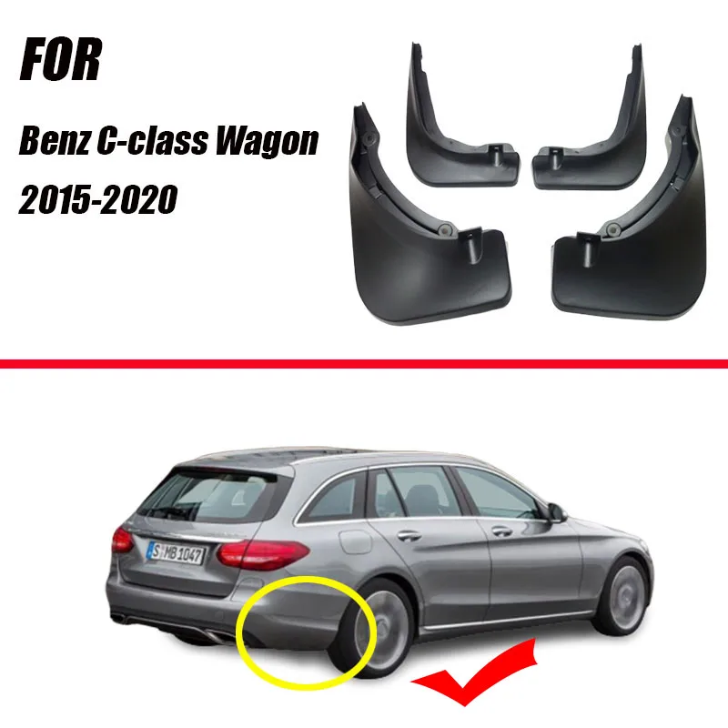 Dành Cho Xe Mercedes Benz C Lớp C Cấp W205 2015 ~ 2021 Fender Bùn Bảo Vệ Cánh Tà Mudguards Phụ Kiện Benz C180 c200 C260 C300 Mudguards