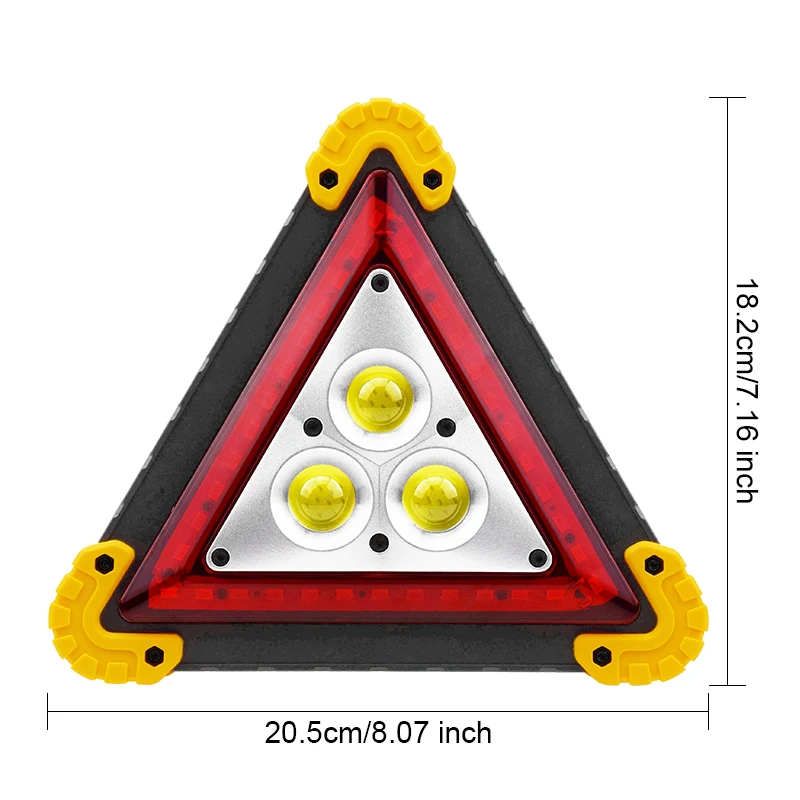 Portable Flashing Light on Hand Triangle Warning Sign Triangle Car LED Work Light Road Safety Emergency Breakdown Alarm Lamp