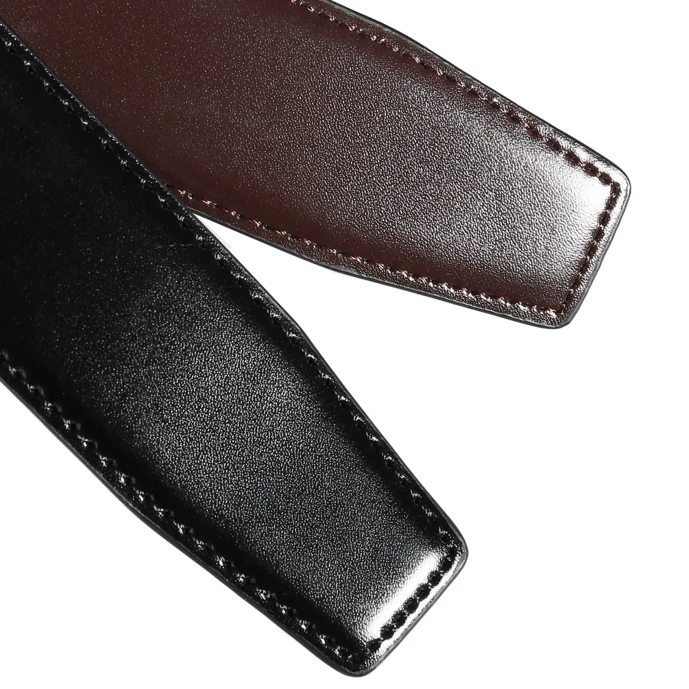 3.4cm Wide Double-sided Cow Reversible Leather Pin Buckle Belt Without Buckle For Men Personality Men Belt With Holes