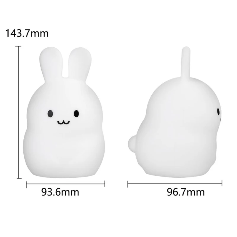 2022 New LED Night Light Colorful Children\'s Night Light Cute Rabbit Pat Light USB Silicone Night Light 2.4G RF Remote Control