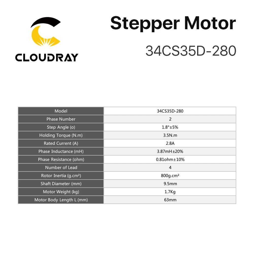 Cloudray Nema 34 Open Loop Stepper Motor Driver Kit 3.5N.m 2.8A DM860S 2.4A-7.2A for 3D printer CNC Engraving Milling Machine