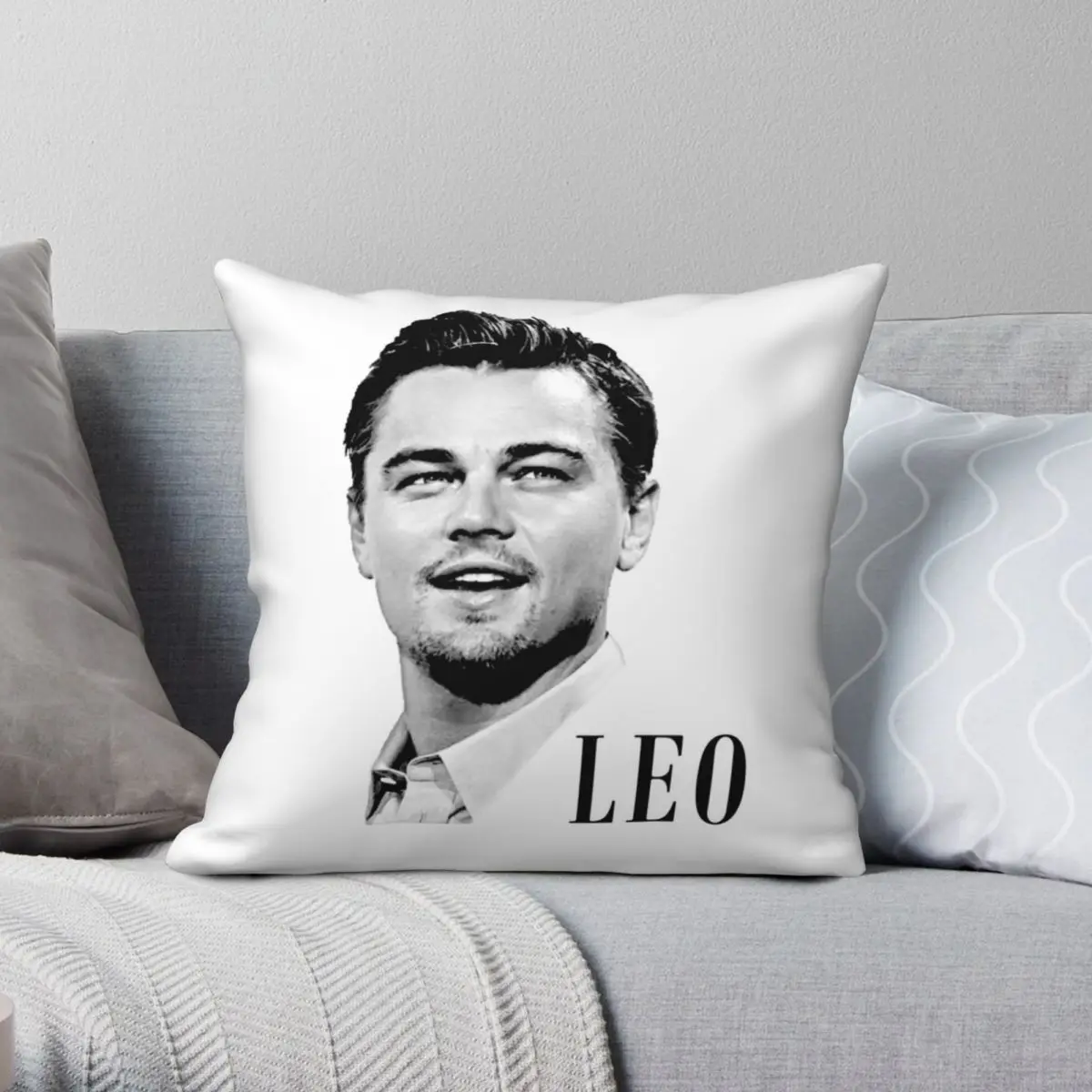 Leonardo Dicaprio Square Pillowcase Polyester Linen Velvet Creative Zip Decor Pillow Case Home Cushion Cover