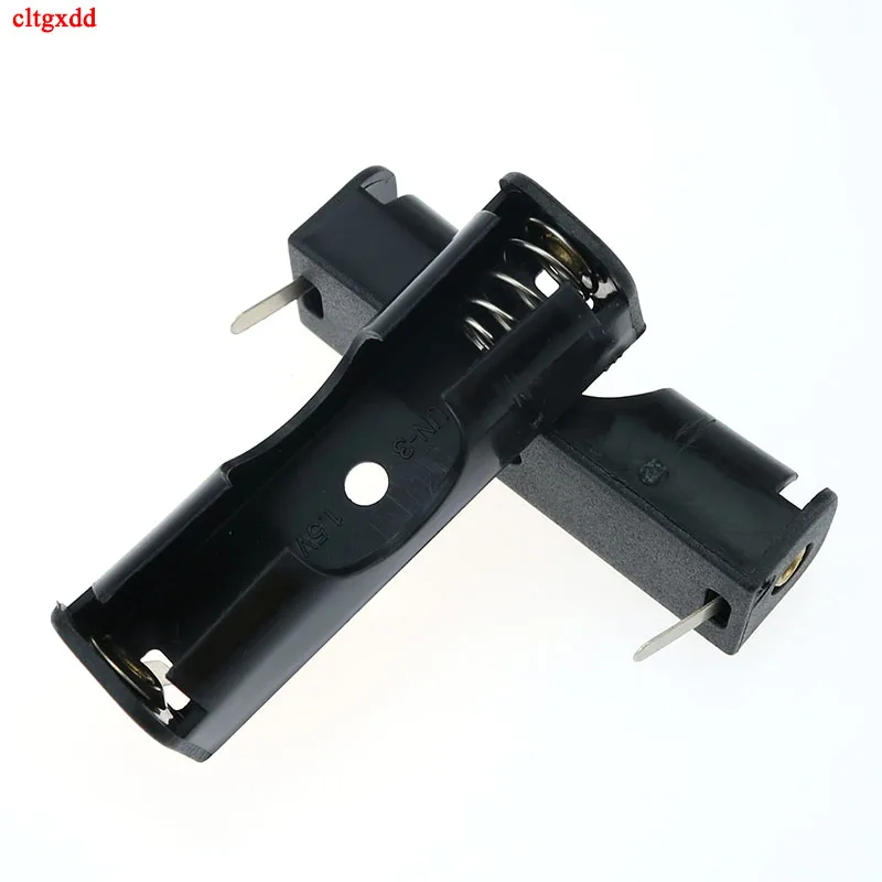 

cltgxdd 20Pcs/lot Plastic AA 1.5V Battery Holder Spring Clip Black Battery Box With Pin For Soldering Connecting