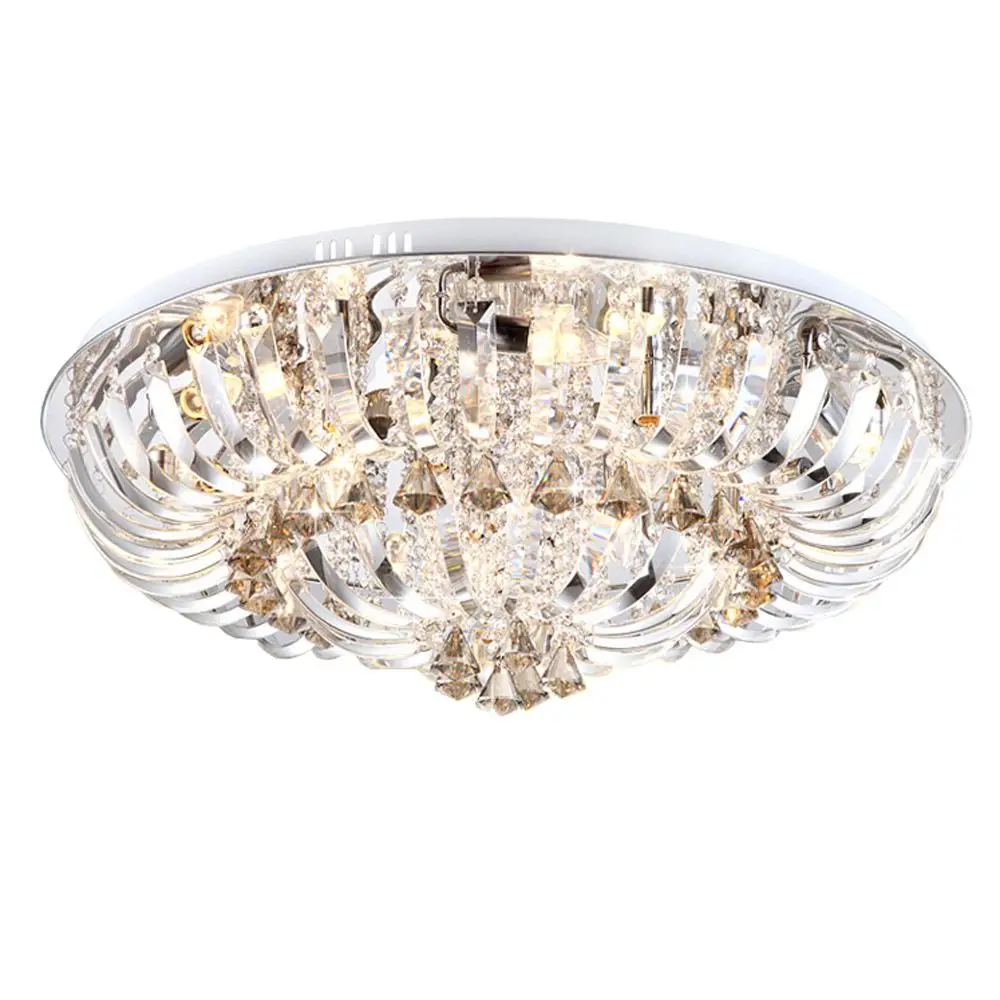 Crystal Round Living Room Ceiling Lamp Luxury Modern Parlor Haning Lighting Noble Bedroom Hotel Lobby Chandelier