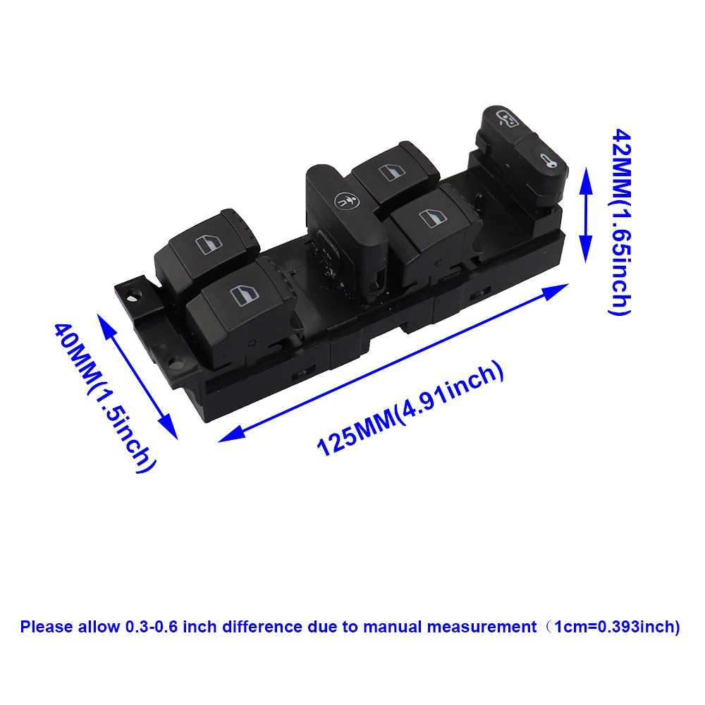 Window Panel Master Control Switch For VW Golf MK4 Jetta Bora Passat B5 Seat Leon Toledo Superb 2000 2001 2002 2003 2004 1J49598