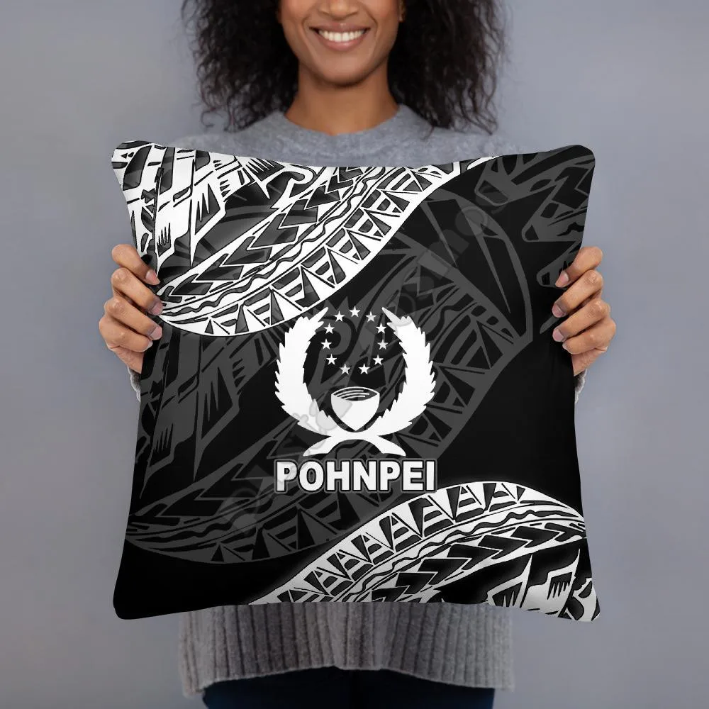 

Pohnpei Polynesian Pillow Black Seal Pillowcases Throw Pillow Cover Home Decoration