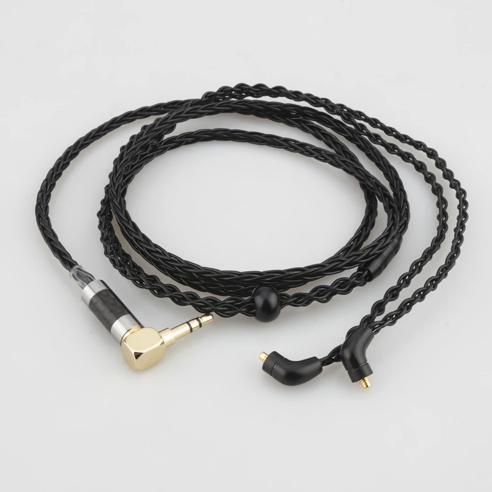 Audiocrast 3,5 mm rechtwinkliger Stereostecker, 8-adriges, versilbertes OCC-Kopfhörerkabel für Etymotic ER4 XR SR ER4SR ER4XR ER3SR ER3SE – Detail 1
