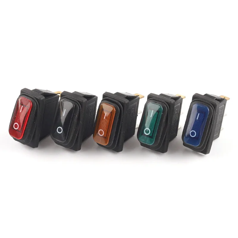 Waterproof Rocker Switch  35x17.5mm ON-OFF 2/3 Pin Electrical Equipment With Light Boat Power Rocker Switch 15A 250V/20A 125V