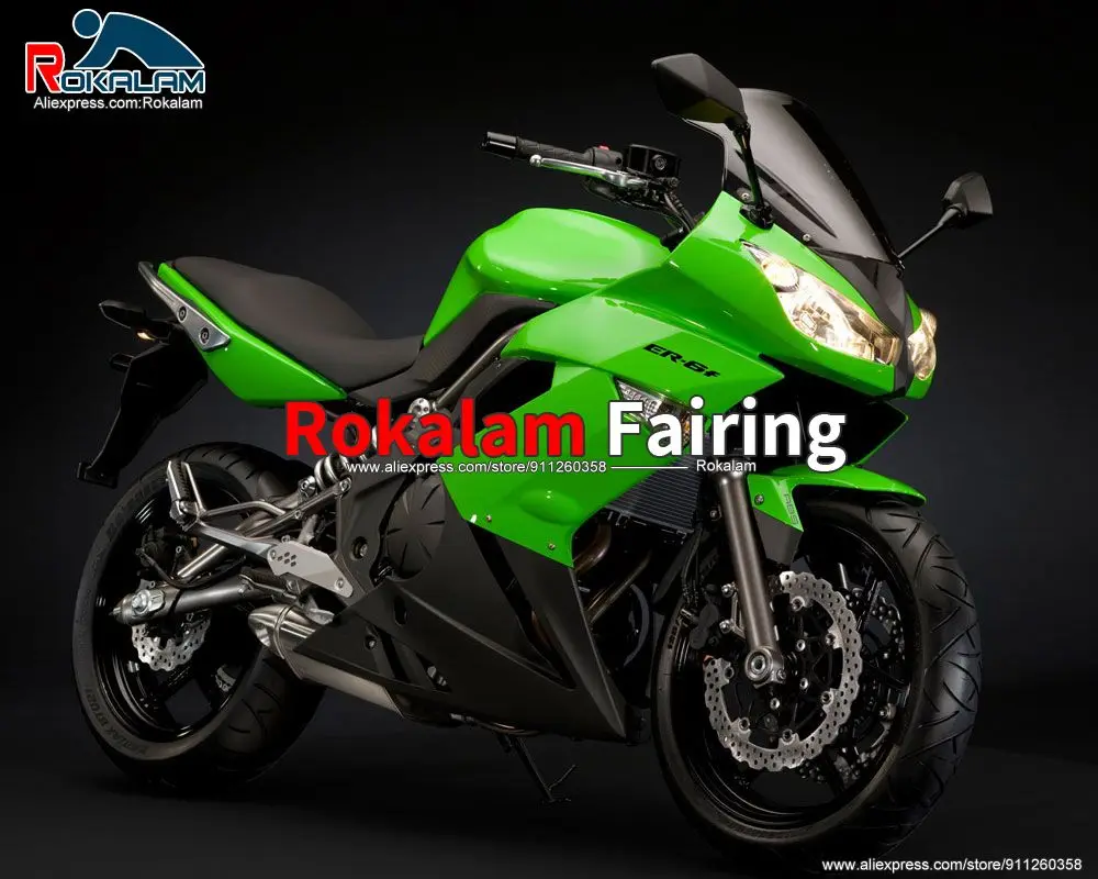 

ABS Fairings For Kawasaki Ninja ER6F 650R 2009 2010 2011 ER-6F 09 10 11 Black Green Aftermarket Motorcycle (Injection Molding)
