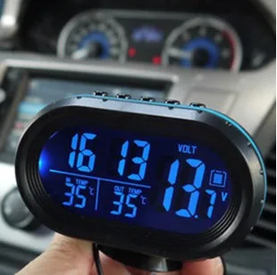 

Электронные автомобильные часы, термометр, 12-24 В, Цифровые Автомобильные часы, Двухцветные светодиодные автомобильные часы