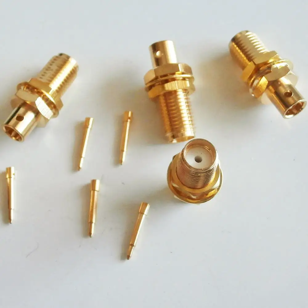 10X Pcs RF Connector RP-SMA RPSMA Female jack O-ring Bulkhead Panel Nut Solder semi-rigid RG402 0.141