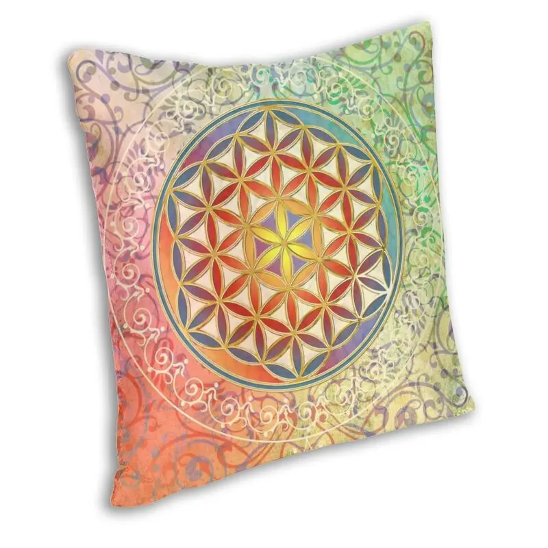 Flower Of Life Vintage Geometric Cushion Covers Sofa Home Decor Mandala Square Throw Pillow Cover 45x45