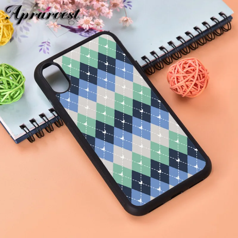 Aprarvest Argyle Mouse Silicone Rubber Phone Case Cover For iPhone 6 6S 7 8 PLUS X XS XR 11 12 MINI PRO MAX