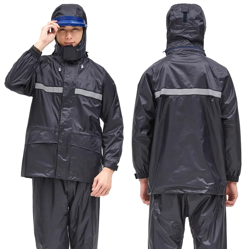 QIAN Cycling Raincoats Motorcycle Women/Men Suit Rain Coat Pants Police Poncho Waterproof Rain Jacket Men Protective Rain Gear