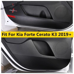 Carbon Fiber Look Sticker Car Door Anti-kick Pad Protective Anti-scratch Film Accessories For Kia Forte Cerato K3 2019 - 2022