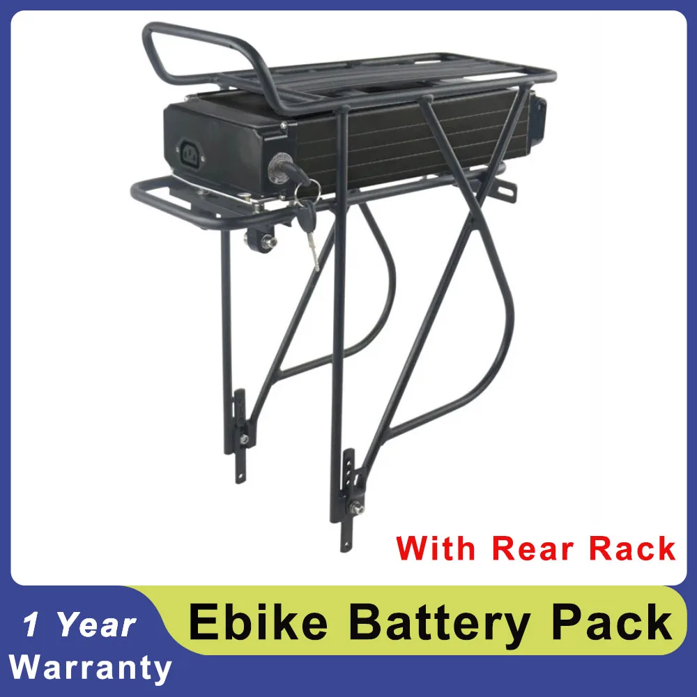 

Rear Rack Ebike Battery Pack 36V 48V 15Ah 20Ah With Carrier For 26"-28" Rear Wheel 18650 Lithium ion Batteries For Electric Bike