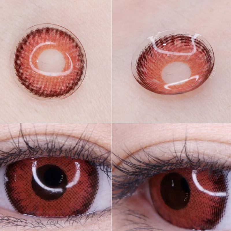 Uyaai 2 pcs/pair série vampiro crepúsculo olhos olhos de vampiro vermelho lentes lentes de contato coladas para cosplay lente de cor natural