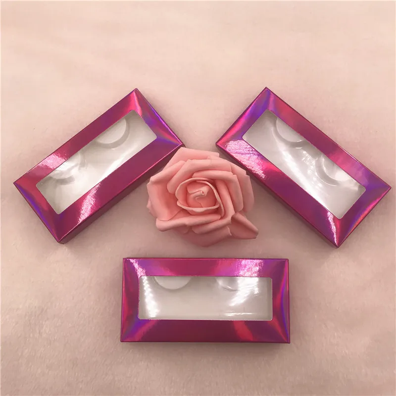 

Wholesale Paper Lash Box Blue Pink Color Soft Empty Custom Eyelashes Packaging