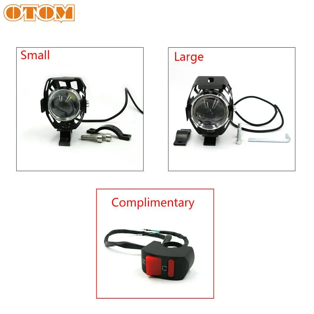 OTOM Motorcycle Headlight U5 LED Spotlights Motor Auxiliary Lightings DRL Motorbike Lamps Fog light Universal 12V Bicycles Cars