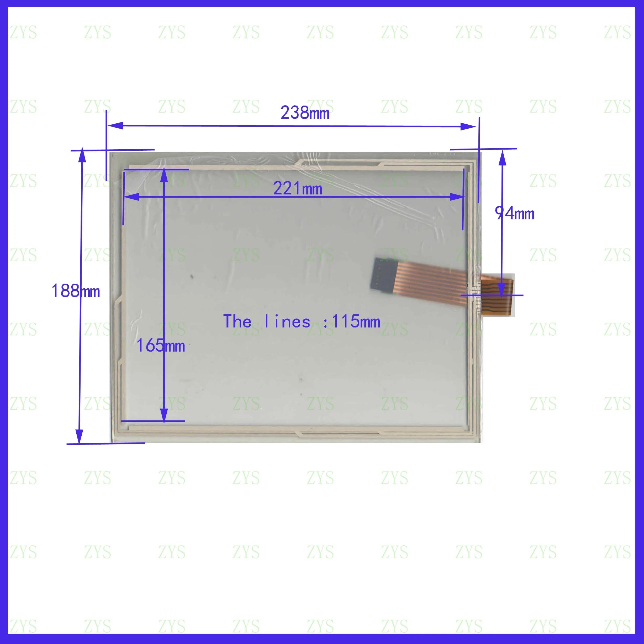 

ZhiYuSun 10.1inch 8Wire Resistive TouchScreen Panel Digitizer 238*188mm this is compatible For GPS car 238*187　　Industrial use