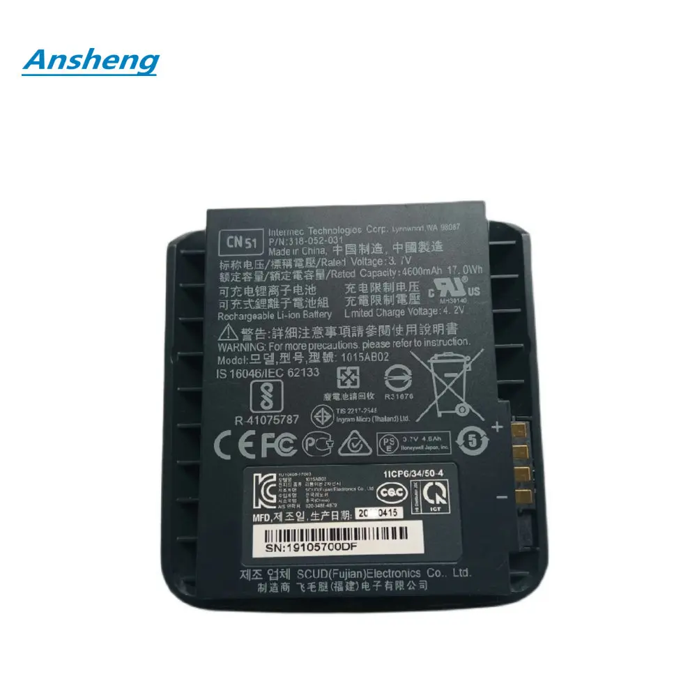 

Original 3.7V 4600mAh 1015AB02 Battery For Intermec CN50 CN51 AB25 AB24 1015AB02 batteries