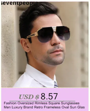 Vintage quadratische Sonnenbrille Männer Luxusmarke Designer Metallrahmen Sonnenbrille für männliche Mode rechteckige Sonnenbrille Gafas de Sol – Detail 5