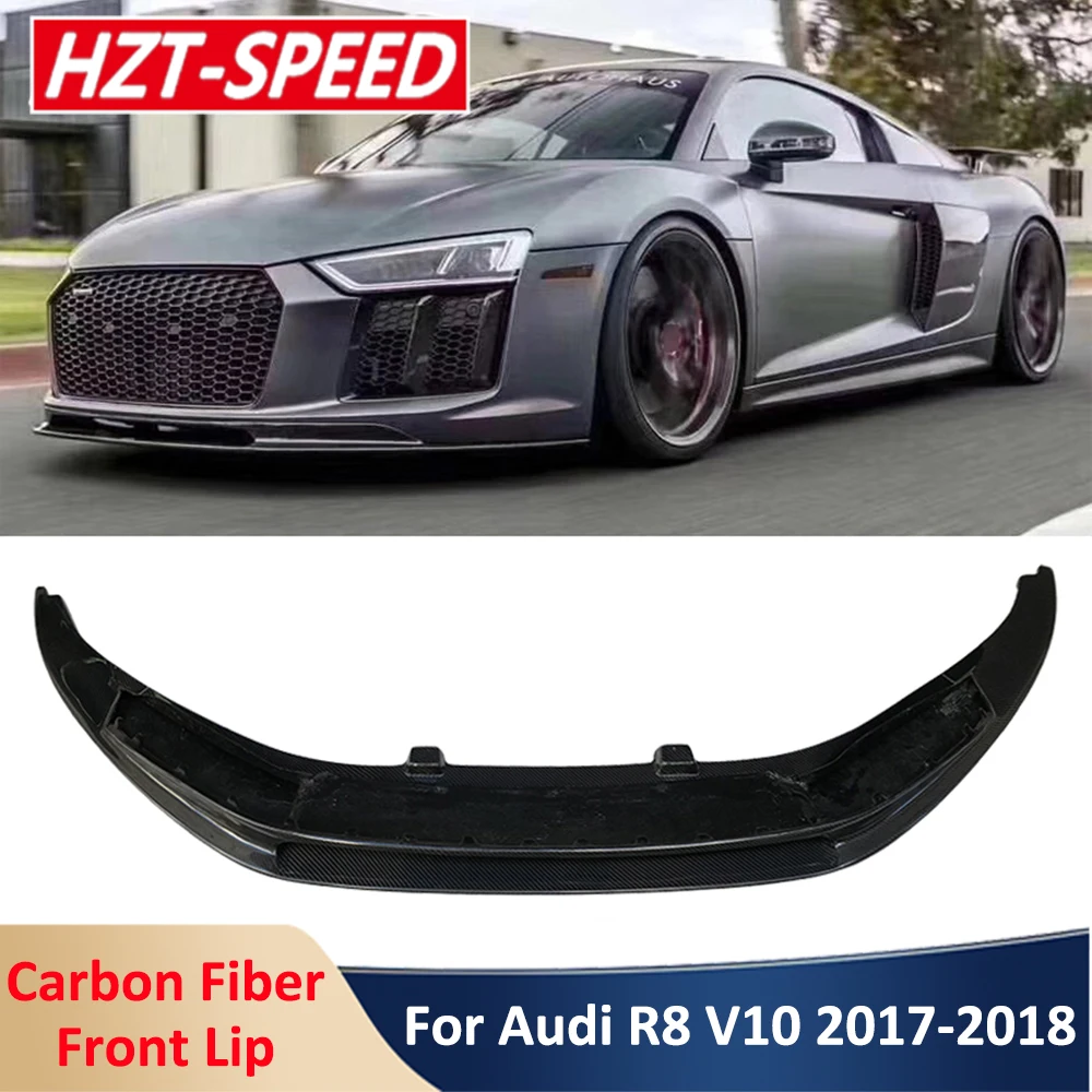 

Real Carbon Fiber Front Shovel Chin Bumper Lip Protector For Audi R8 V10 2017-2018 Car Turning