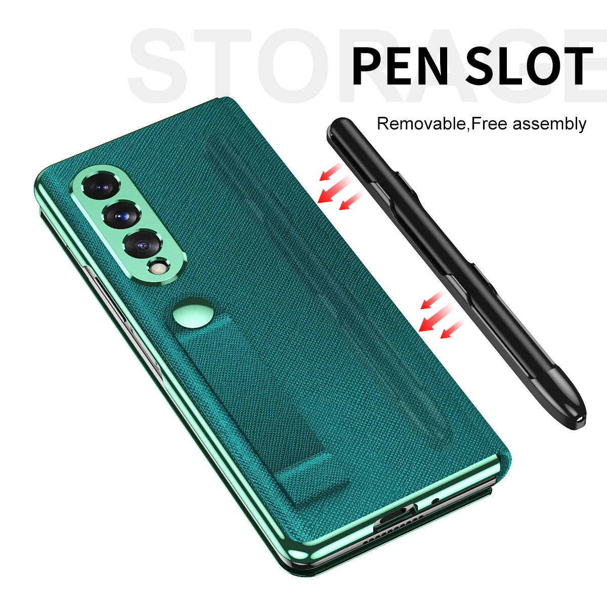 Electroplating Mirror Case For Samsung Galaxy Z Fold 3 5G Grip Hand Strap With S Pen Slot For Samsung W22 360 Full Protective