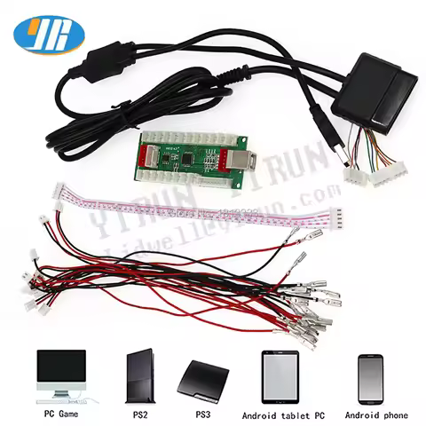 Arcade Kits PCB Board 4 In 1 USB Encoder With Wires To PS2 PS3 PC PC360 Game Joystick Controller Cable For Jamma MAME DIY