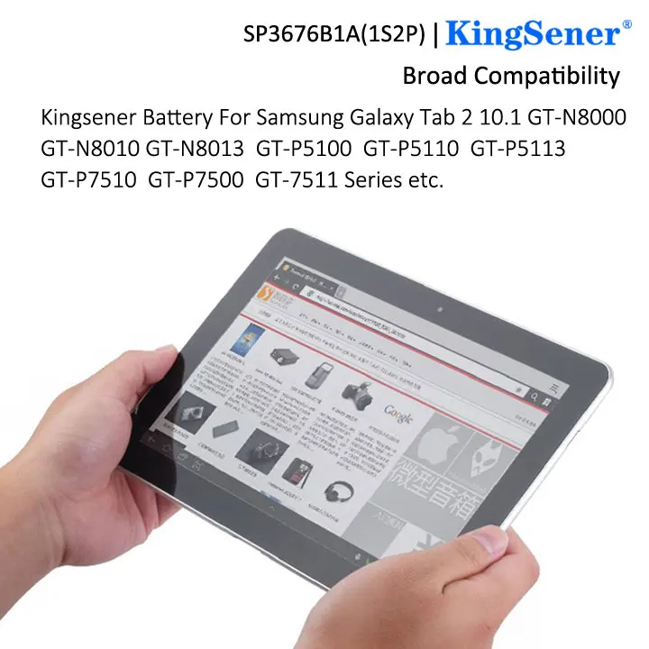 SP3676B1A(1S2P) New Battery for Samsung Galaxy Tab 2 10.1 GT-N8000 GT-N8010 GT-N8013 GT-P5100 GT-P5110 P5113 P7510 P7500 P5100