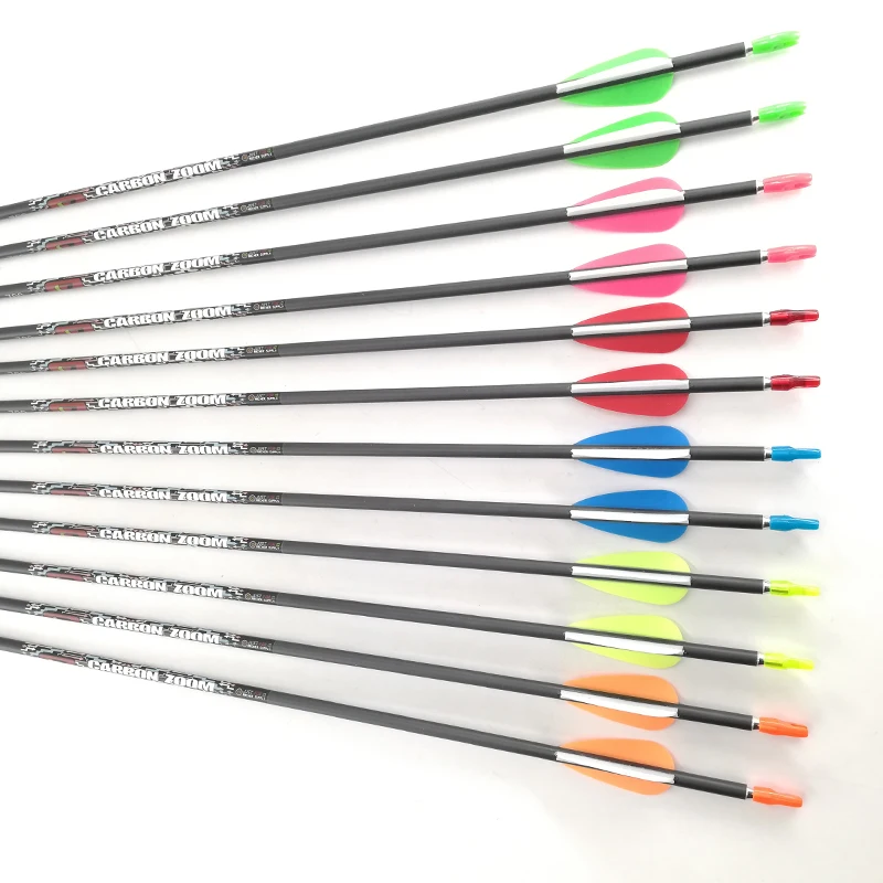 

ID4.2mm 30" Spine 400 500 600 700 800 900 1000 Carbon Arrows Shaft Points Nock Compound Recurve Bow Hunting Archery 12X