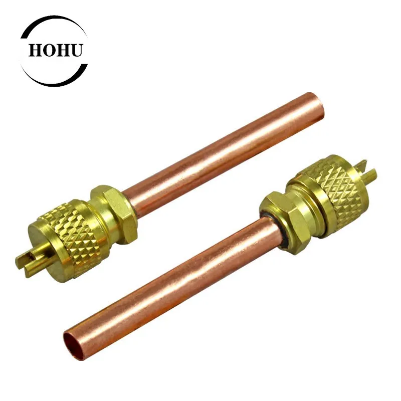 Refrigerante refrigerante enchimento válvula, Check Valve reenchimento cabeça, Acessórios de refrigeração, 62mm, Novo, 2pcs