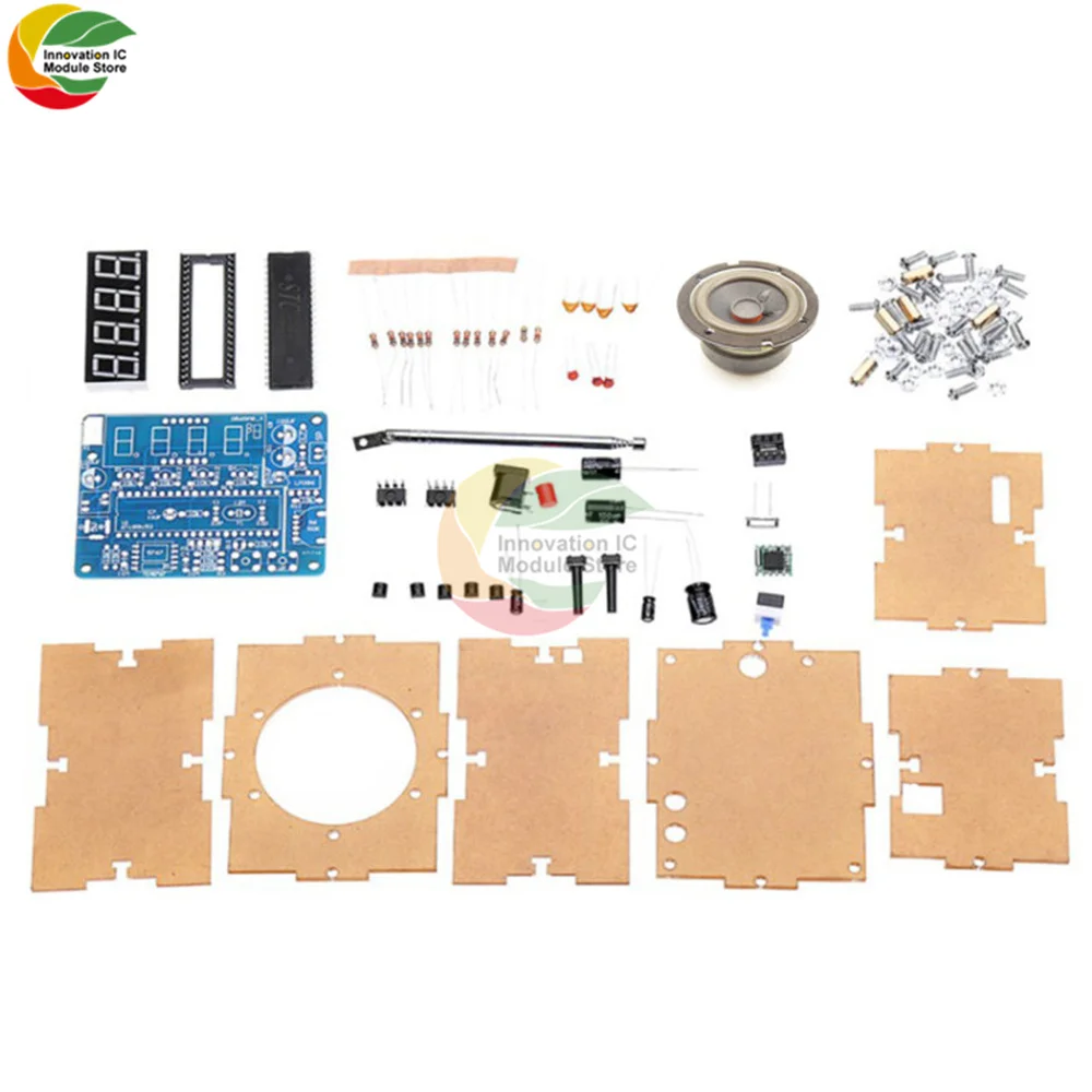 New TEA5767 FM Radio DIY Kit 87MHz-108MHz Mini FM Radio Receiver DC 5V Power Digital Display 5W 8ohm Speaker Antenna FM Radio