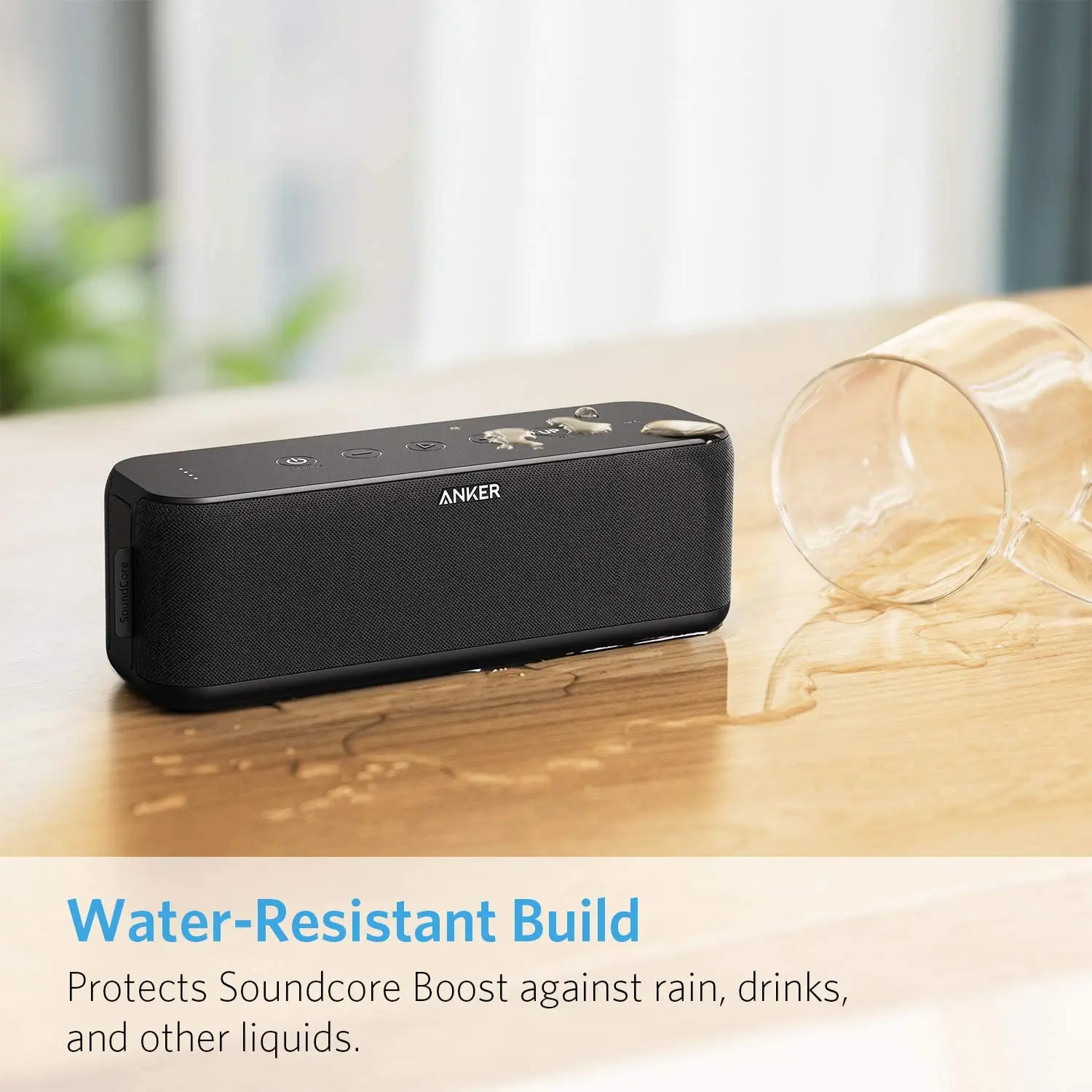 Soundcore-Altavoz Bluetooth Boost, portátil, con sonido bien equilibrado, BassUp, 12H de tiempo de reproducción, USB-C, resistente al agua IPX7