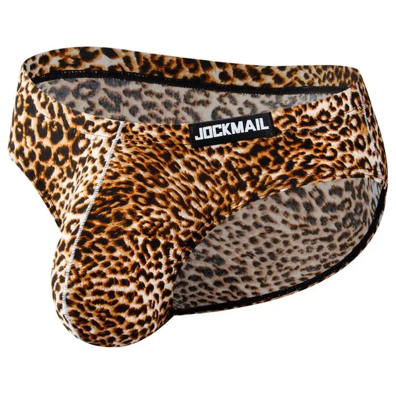 JOCKMAIL leopard print men\'s brief underwear low waist large size boxer briefs Soft and breathable Trunks shorts