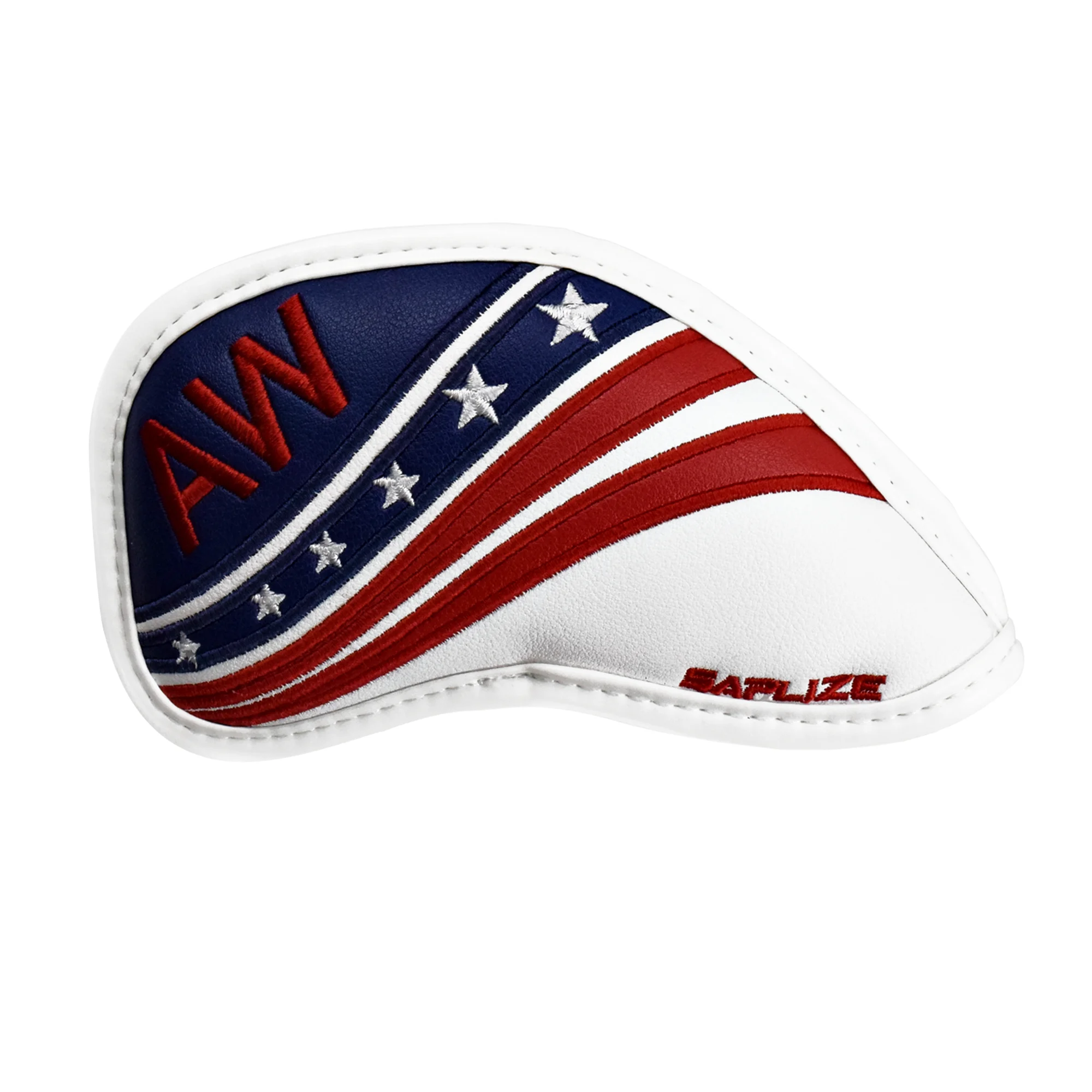 SAPLIZE 10PCS Golf Iron Head Covers Set Synthetic Leather US Flag Golf Club Head Cover Wedge Iron Protective Headcover