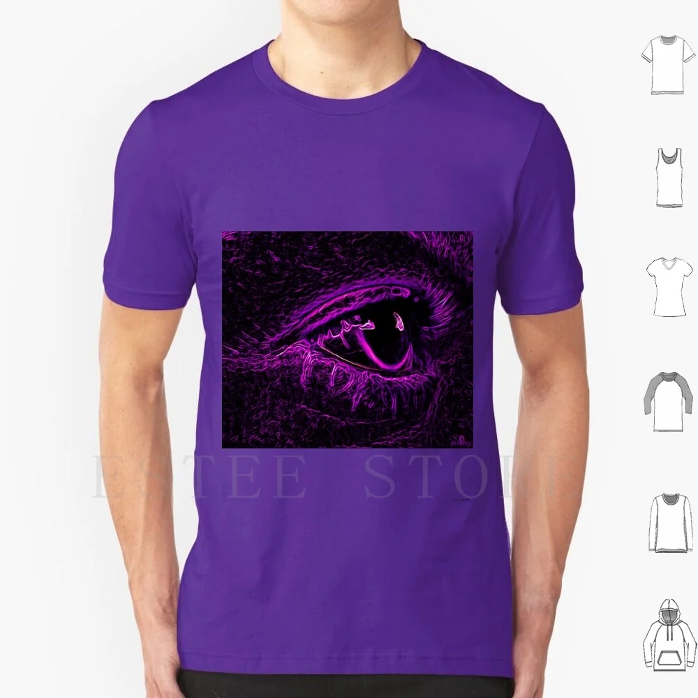 Colorful Eye-Mystic Mona Purple By Nios World T Shirt Cotton Men DIY Print Scary Scorch Scourge Sensual Art Sexy Sexy Posing