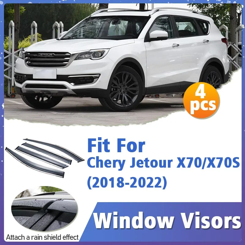 

Window Visor Guard for Chery Jetour X70 X70S 2018-2022 Cover Trim Awnings Shelters Protection Sun Rain Deflector Accessories