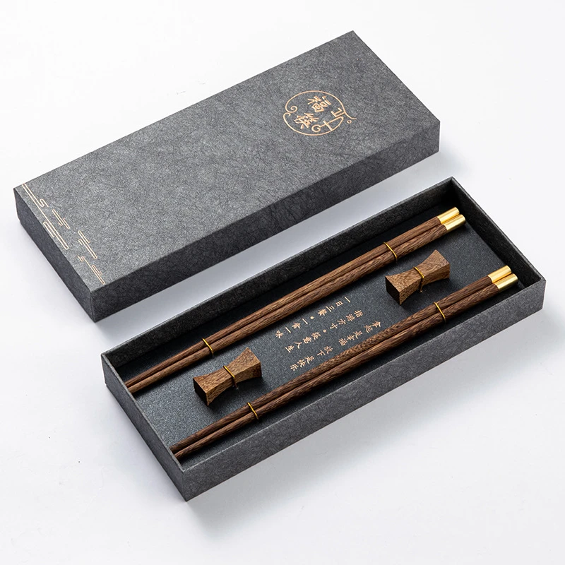 

High Quality Premium Natural Red SandalWood Chopsticks Gift Box Packaging Household Cutlery Tableware Set Chinese Chopsticks