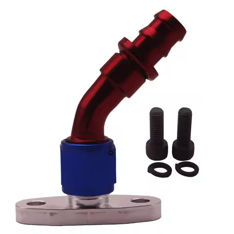 AN10 Turbo Oil Return Drain Flange for Garrett T3 T4 T7 GT30 45 Degree 5/8" Barb