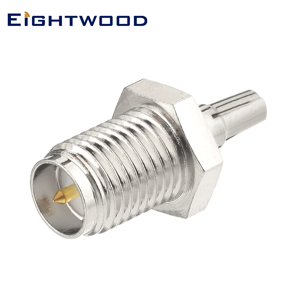 

Eightwood 5 шт. SMA-CRC9 RF адаптер RP-SMA Jack to CRC9 Plug, прямой, из материала нержавеющей стали для модемной антенны 3G 4G