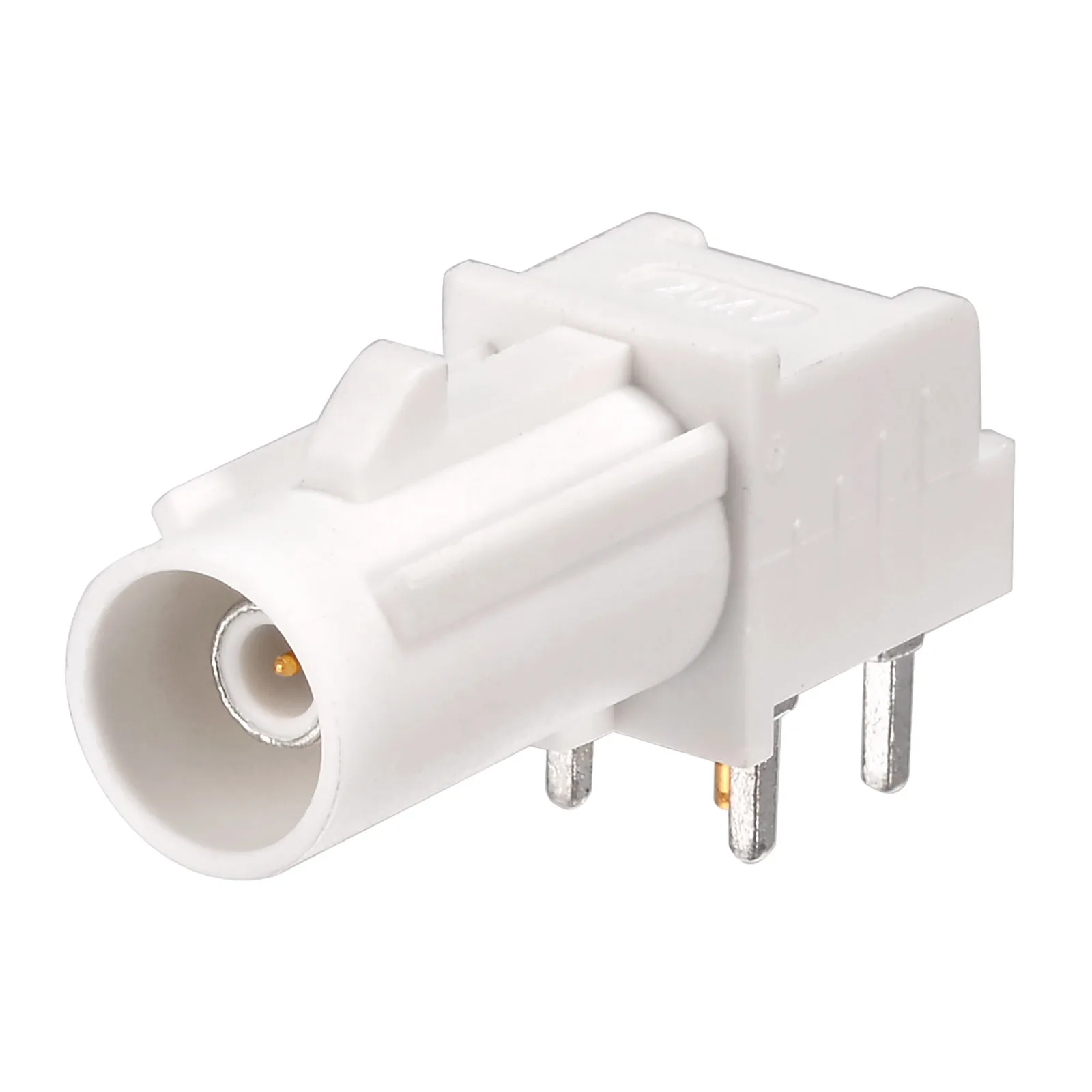 Eightwood Fakra Code B White/9001 SMB Plug Male PCB Mount Angled RF Connector for Car Radio with Phantom Supply Antenna Reciever