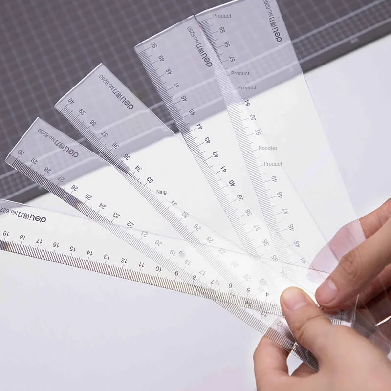 Plastic Ruler 20/30/40/50/60cm Multi-specification Ruler Student Office Drawing Straight Ruler Measurement Tools