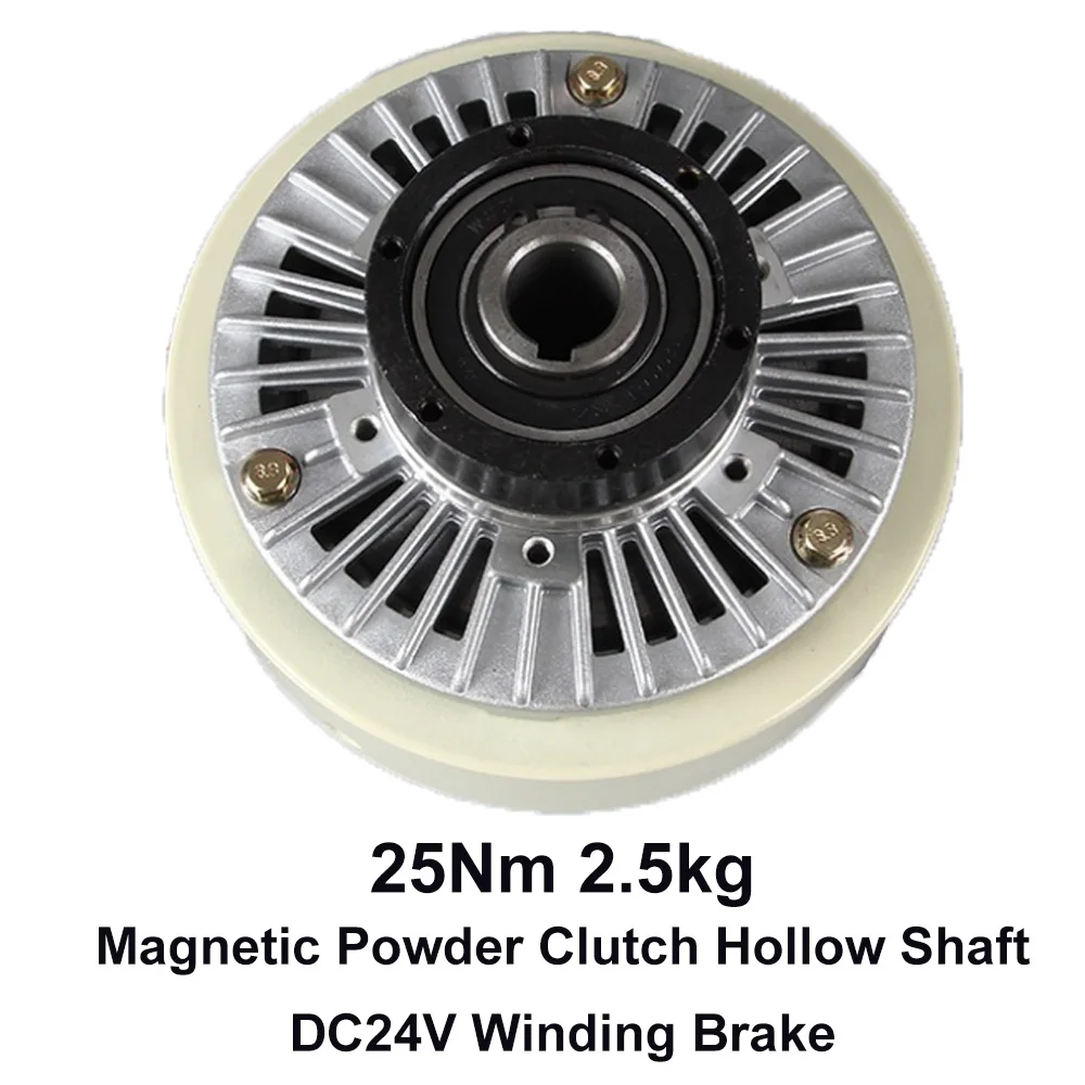 

Magnetic Powder Clutch Hollow Shaft 25Nm 2.5kg DC24V Winding Brake for Tension Control Bagging Printing Packaging Dyeing Machine