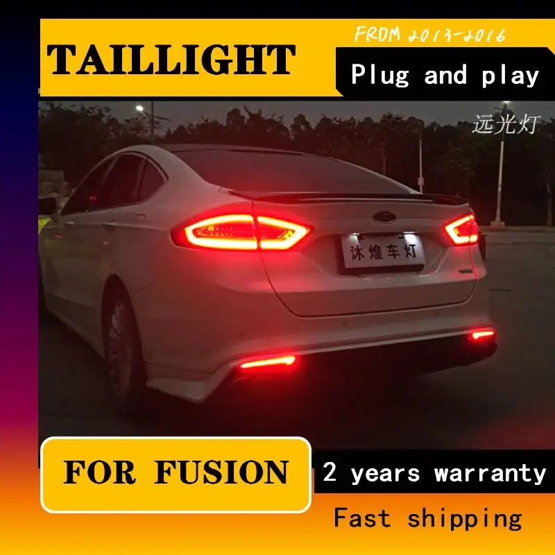 Car Styling 4 Pieces For Ford Mondeo Fusion Taillights 2013-2016 LED Tail Lamp Rear Lamp DRL+Brake+Park+Signal   Car Accessories