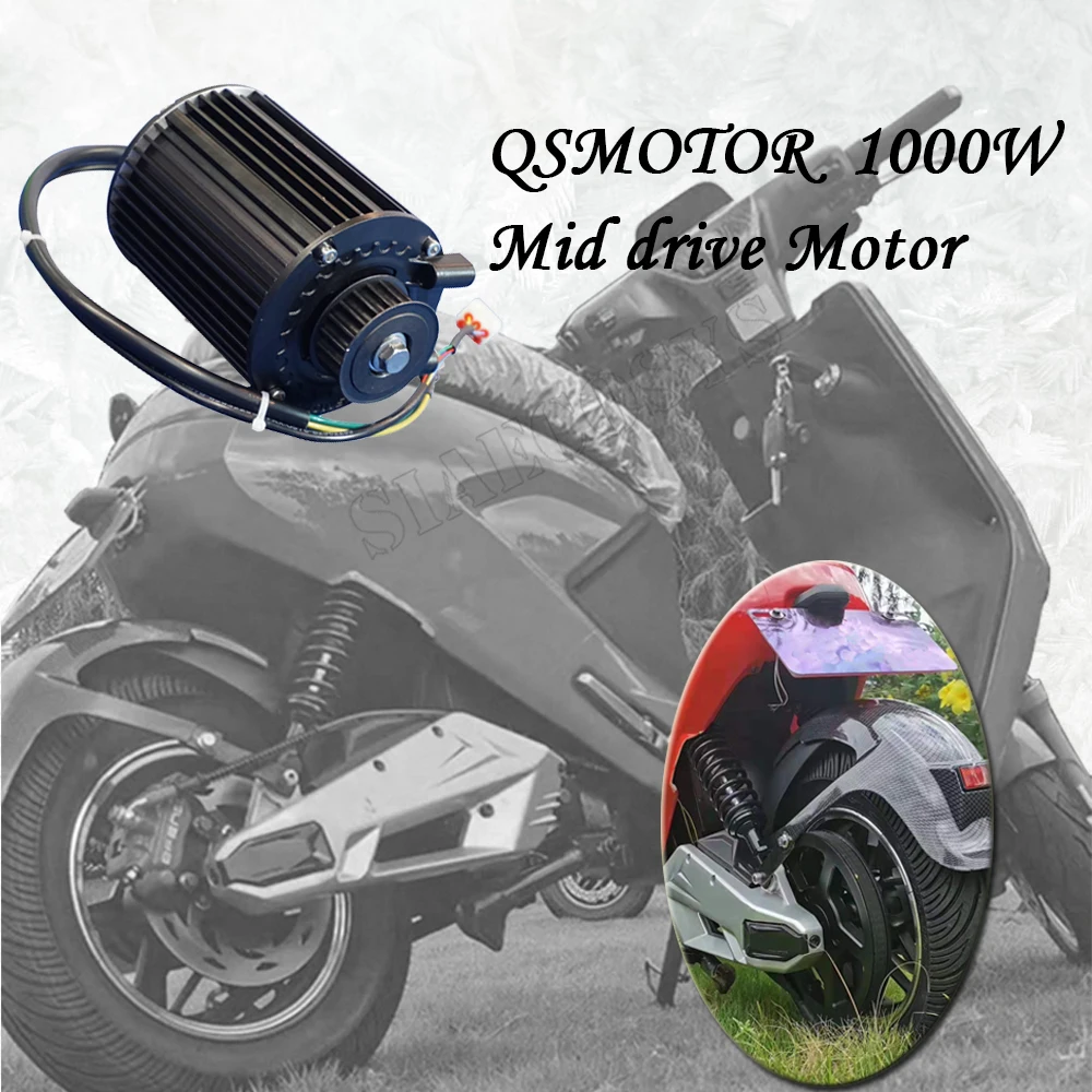 QS/SIA 1000W 72V 55KPH 428 Sprocket Mid Drive Motor kits with EM50SP controller for electric scooter