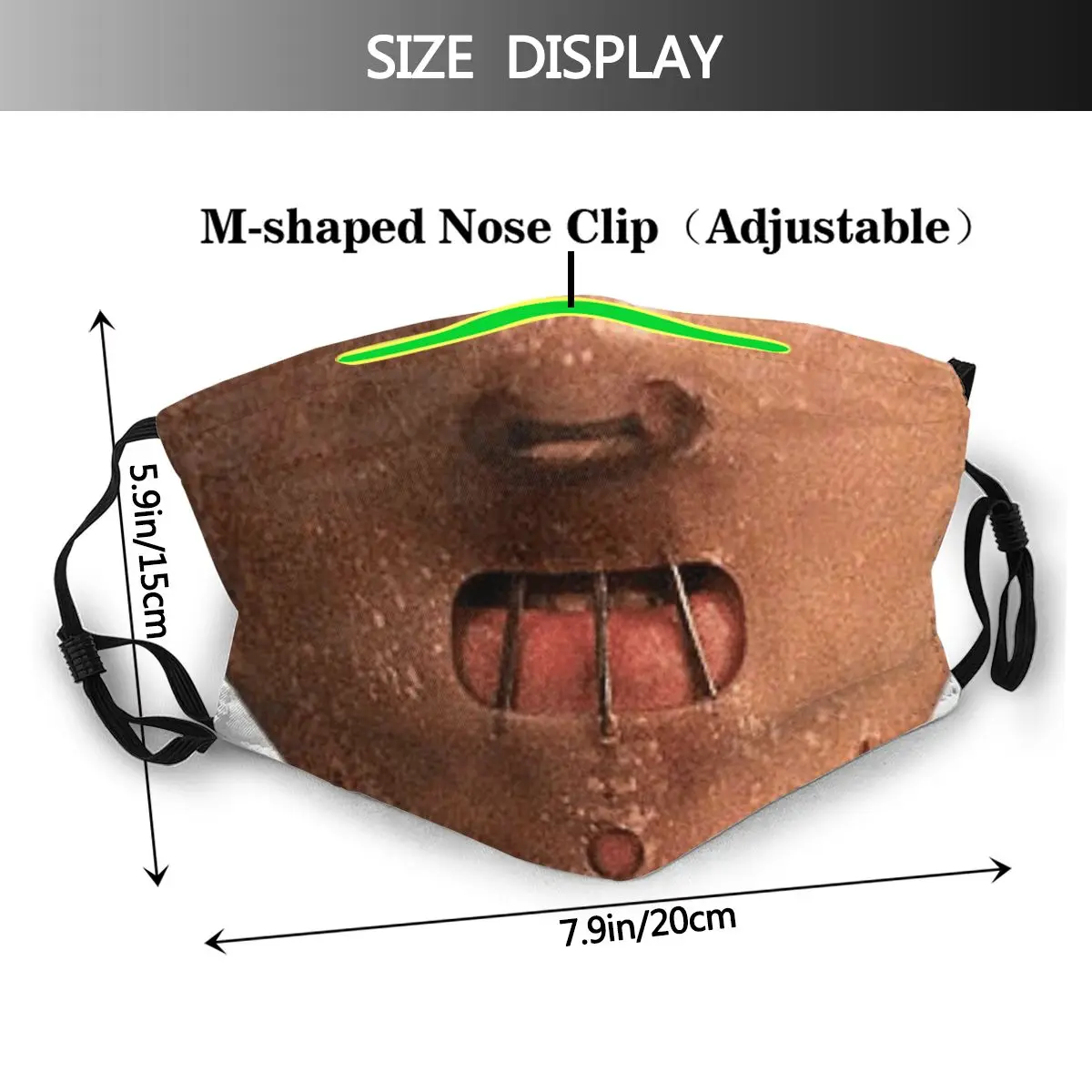 Masque buccal lavable Hannibal Lecter, le Silence des agneaux, masques faciaux réutilisables avec filtres