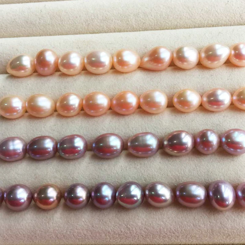 Wholesale Freshwater Drop Pearls 2A 3A Quality Cream White Pink Purple Different Size Rice Natural Pearl Bead for Jewelry Making