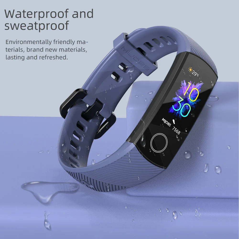 Silicone Wrist Strap For Huawei Honor Band 5 Bracelet Translucent Strap For Honor Band 4 Band 5 Wristbands Colorful Band